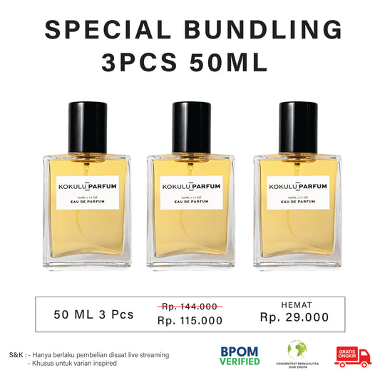 PAKET SPECIAL PARFUM 50 ML 3 PCS (Only Live Shopping)